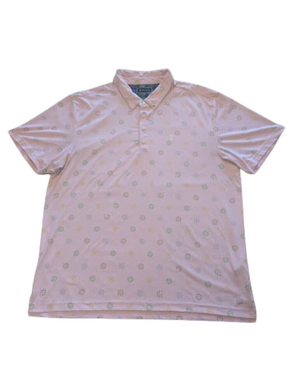 William Murray Golf Pink Floral Print Polo Shirt XL